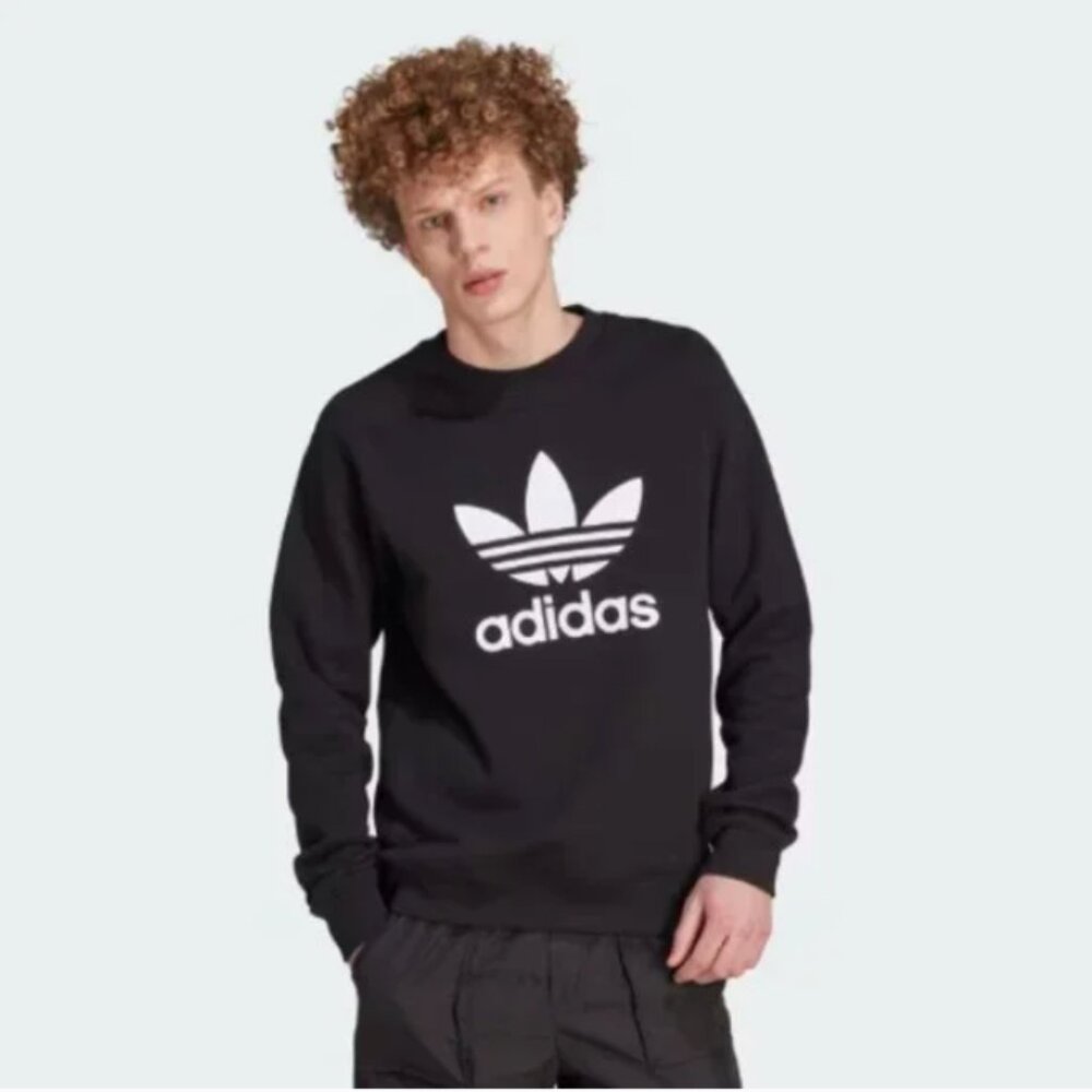 Men’s Black Adidas Classics Trefoil Crewneck Sweatshirt – Size XL